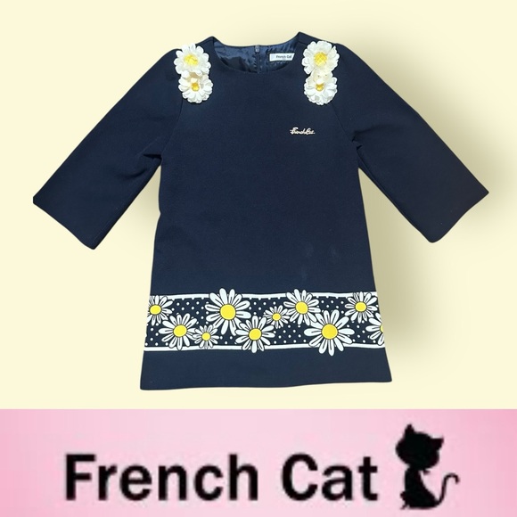 French Cat Other - French Cat Navy Daisy Dress, Size 4T, MSRP $55